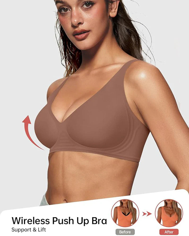 Deep V Sculpt Bra – Seamless & Wireless Lift