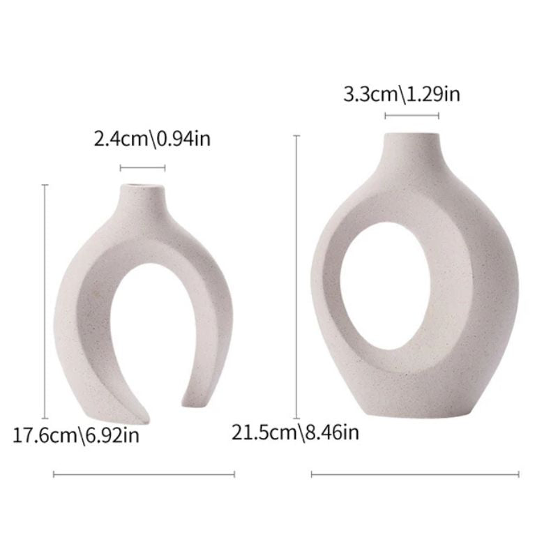 CERAMIC DECORATIVE SCULPTURE SET – SCANDINAVIAN & MINIMALIST STYLE