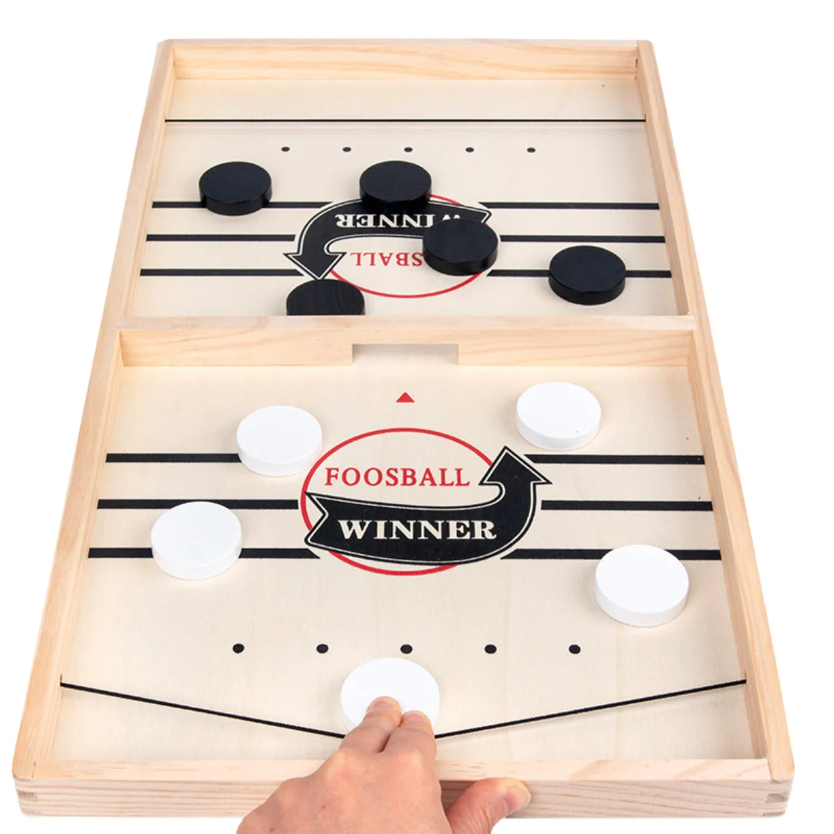 TABLE GAME WITH PUCKS AND ELASTIC