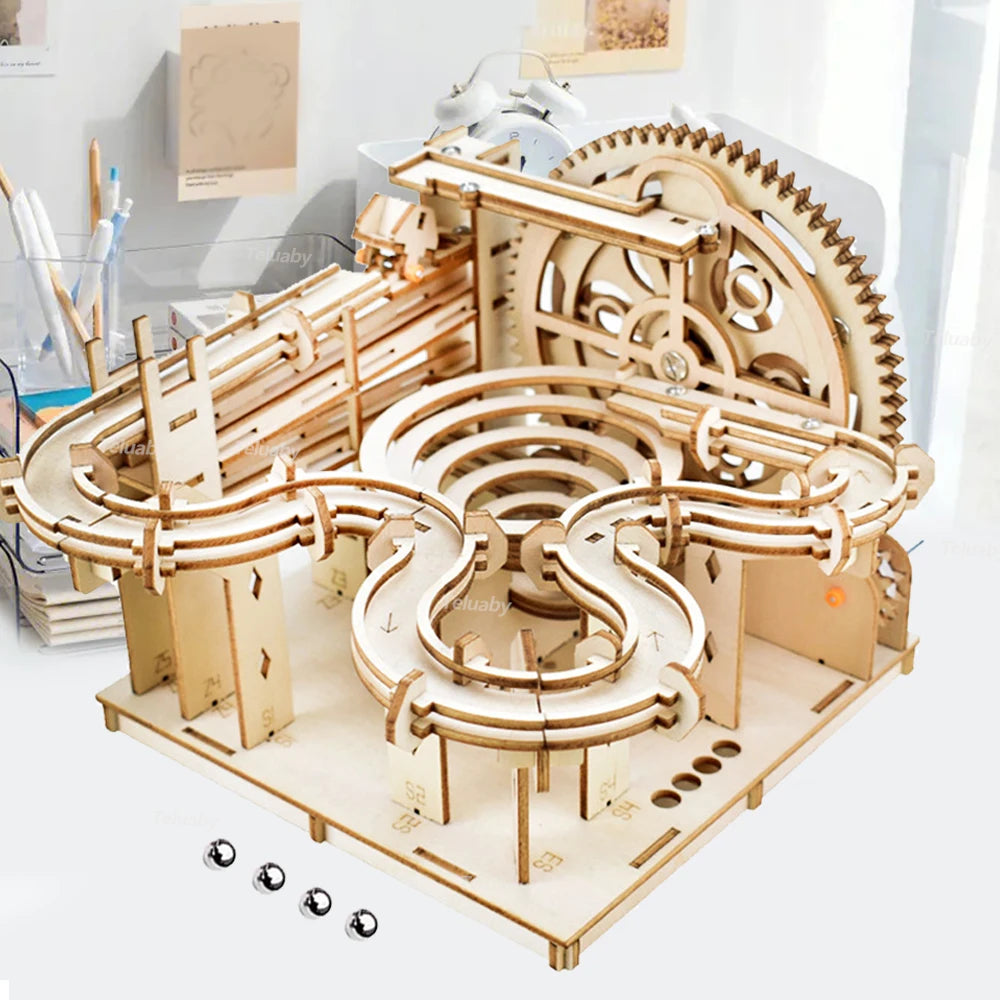 WOODRUN - 3D WOODEN MARBLE RUN PUZZLE
