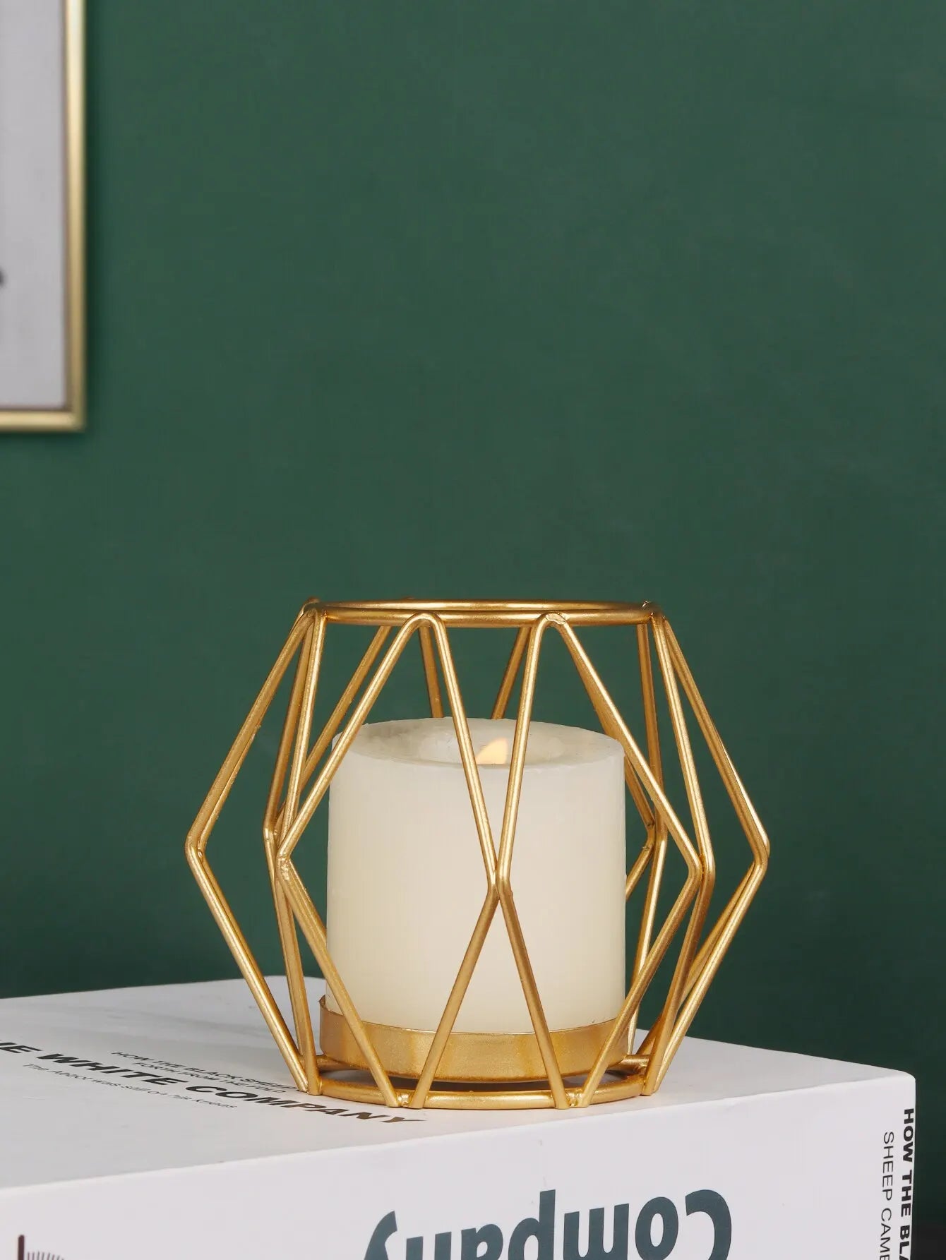 GOLD GEOMETRIC METAL CANDLE HOLDER – MODERN LUXURY HOME DECOR