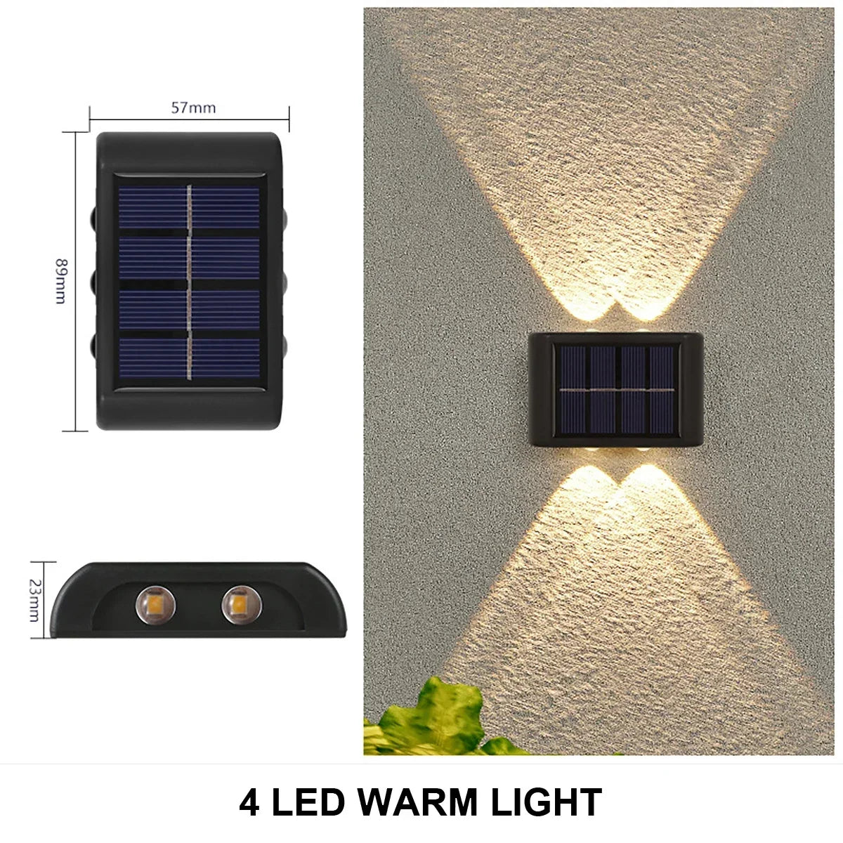 WATERPROOF OUTDOOR LED SOLAR WALL LIGHT