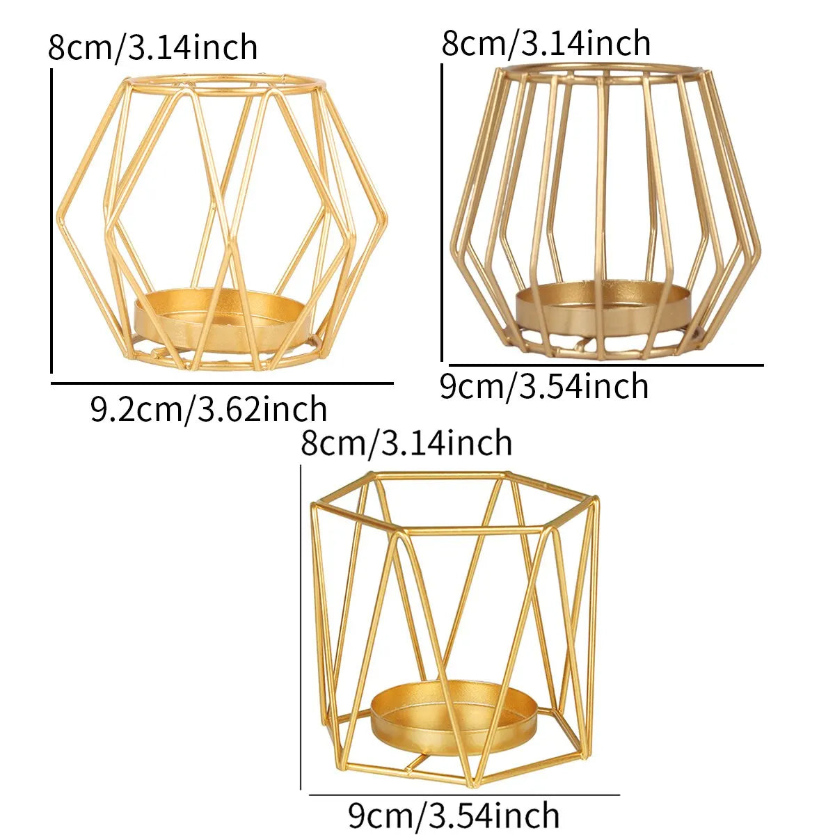 GOLD GEOMETRIC METAL CANDLE HOLDER – MODERN LUXURY HOME DECOR
