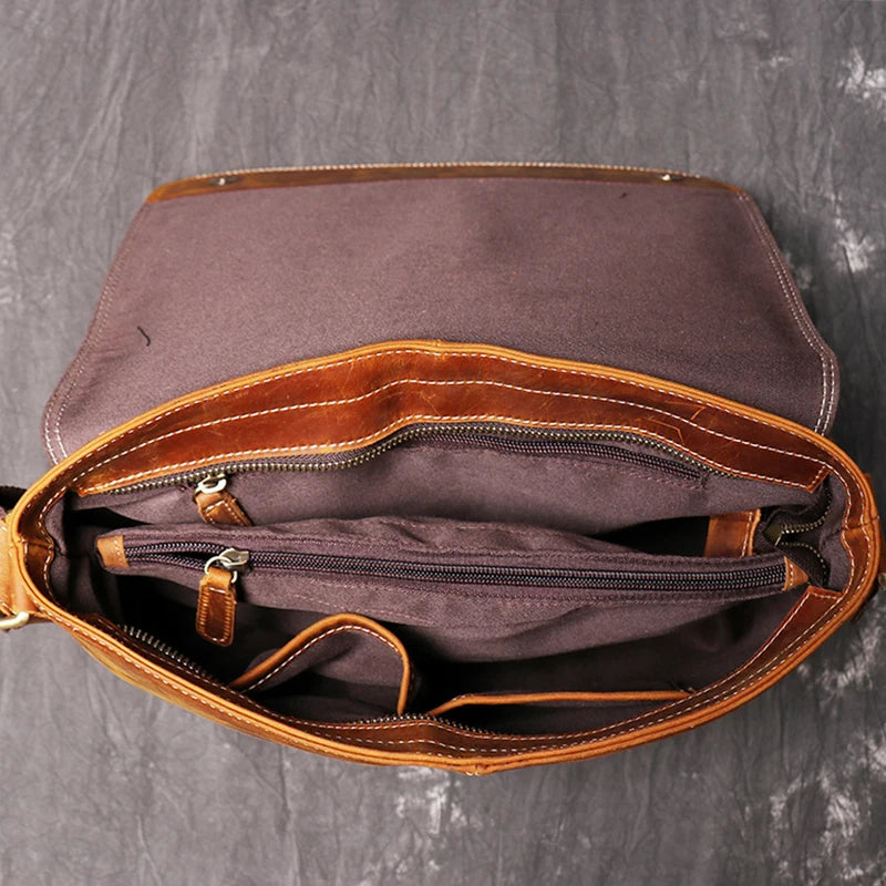 LEATHER MESSENGER BAG