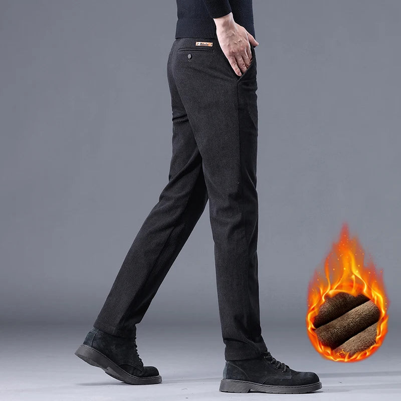 VELURIUM - VELVET-LINED DRESS PANTS