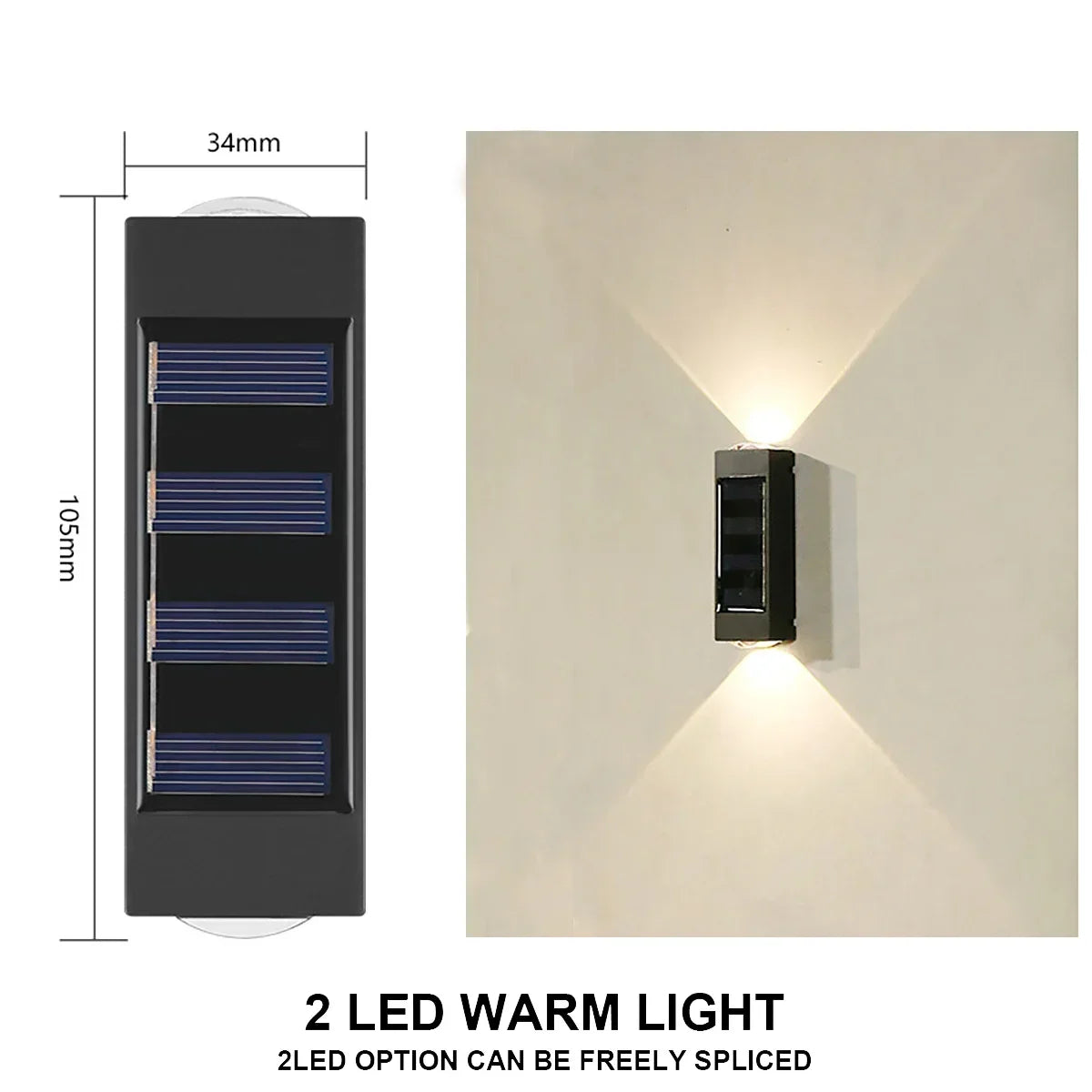 WATERPROOF OUTDOOR LED SOLAR WALL LIGHT