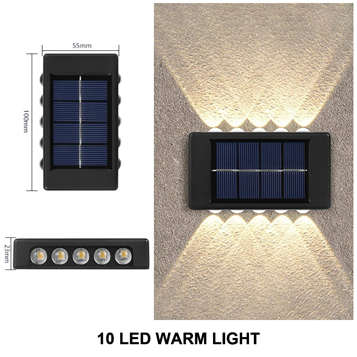 WATERPROOF OUTDOOR LED SOLAR WALL LIGHT
