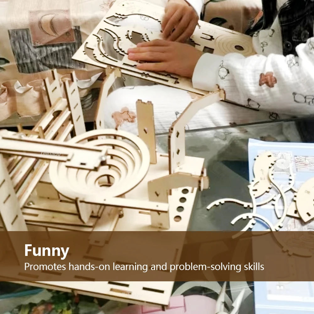 WOODRUN - 3D WOODEN MARBLE RUN PUZZLE