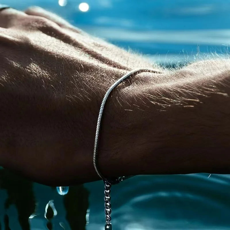 MEN'S SNAKE CHAIN BRACELET IN STEEL