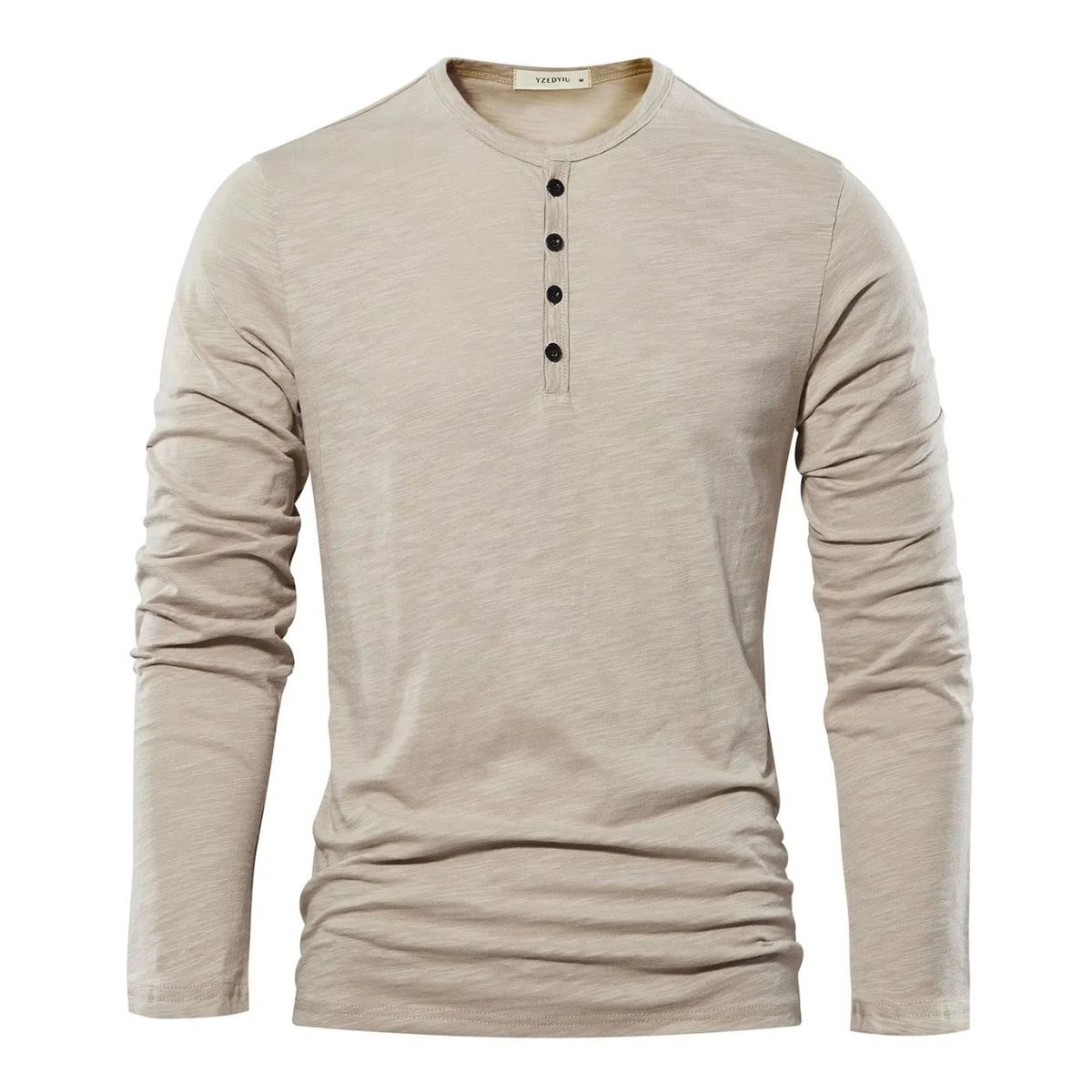 MILANO COTTON HENLEY SHIRT - LONG SLEEVE