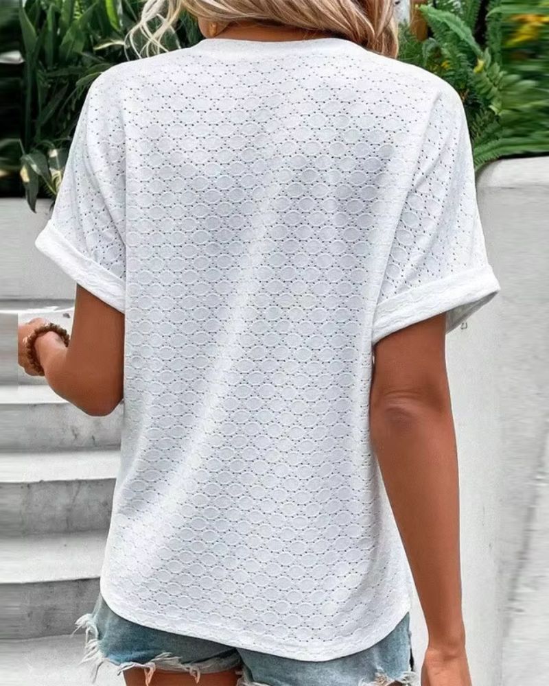 V-NECK BLOUSE WITH BUTTON DETAIL