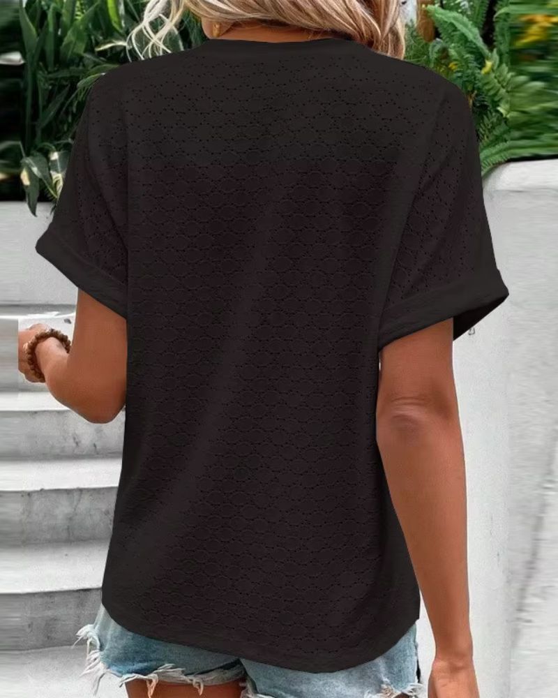 V-NECK BLOUSE WITH BUTTON DETAIL