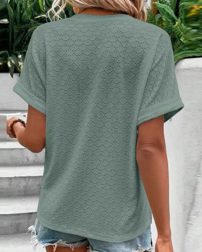 V-NECK BLOUSE WITH BUTTON DETAIL