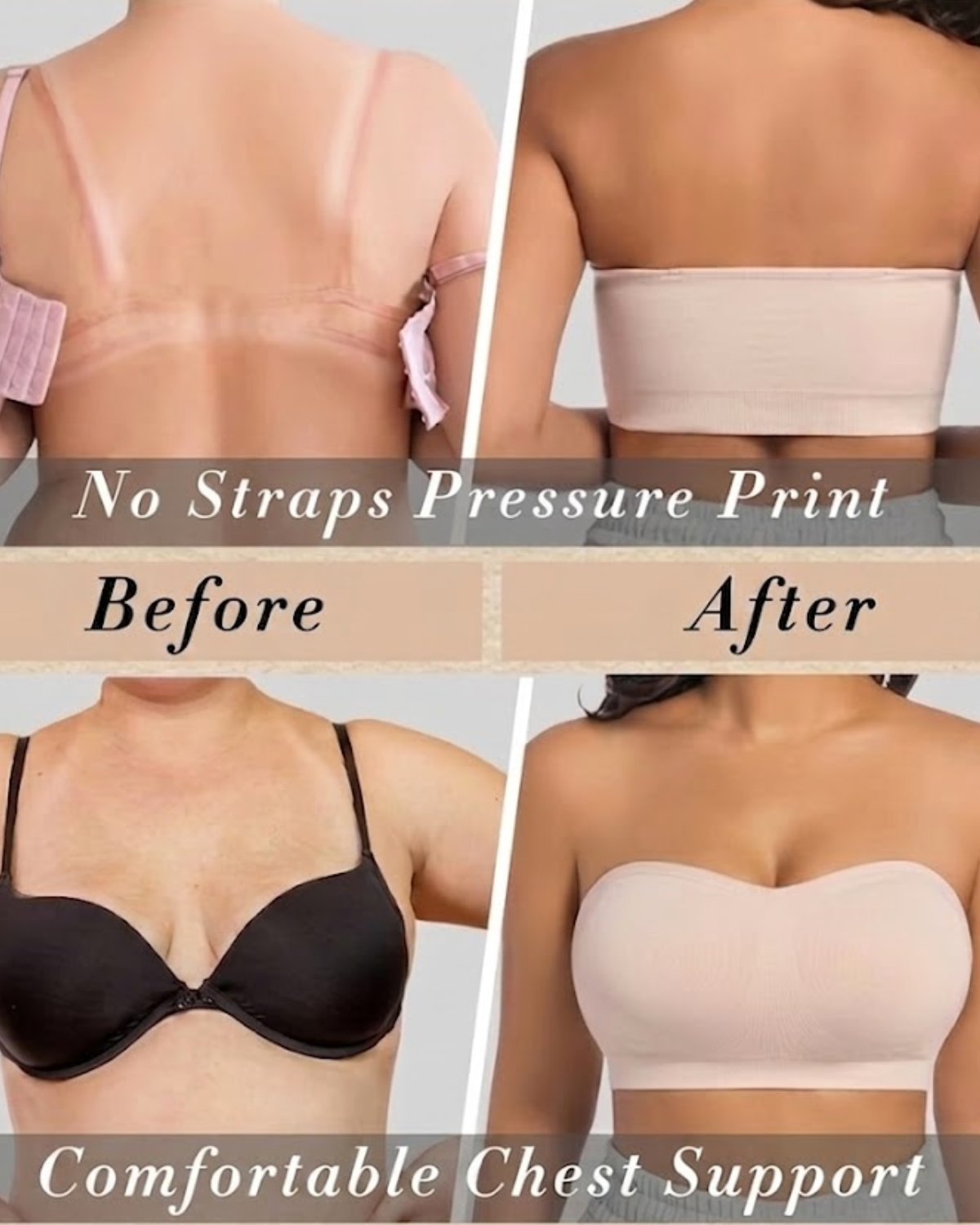 Strapless Invisible M-shaped Bra - Soft Lift & Secure Fit