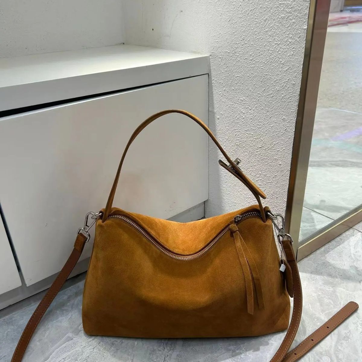 LUMIÈRE SUEDE SHOULDER BAG