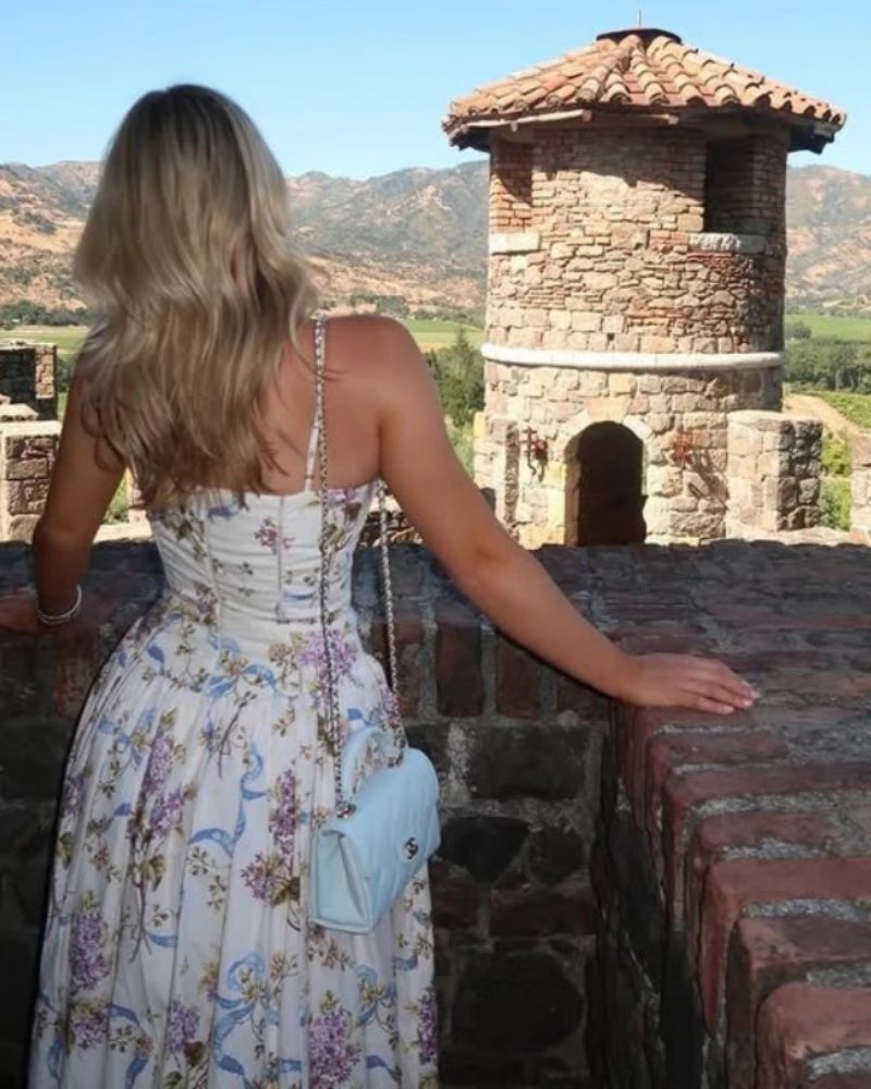 GARDEN FLORAL MIDI DRESS