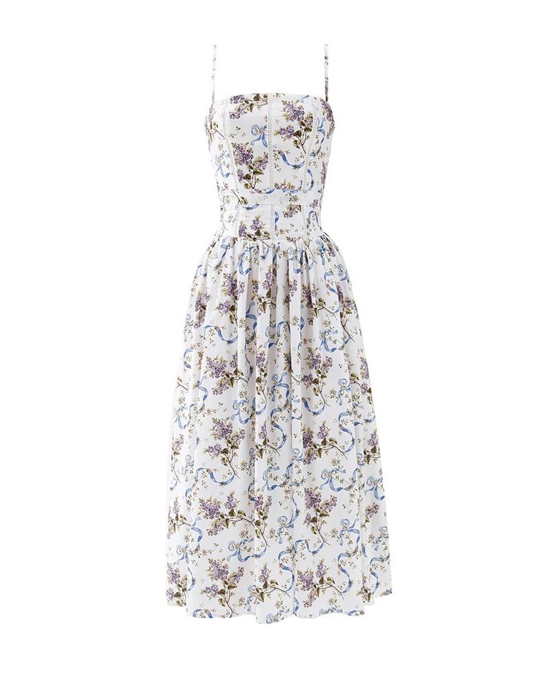 GARDEN FLORAL MIDI DRESS
