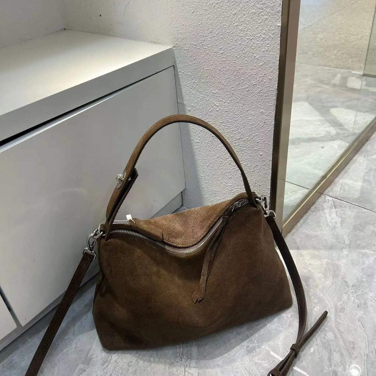 LUMIÈRE SUEDE SHOULDER BAG