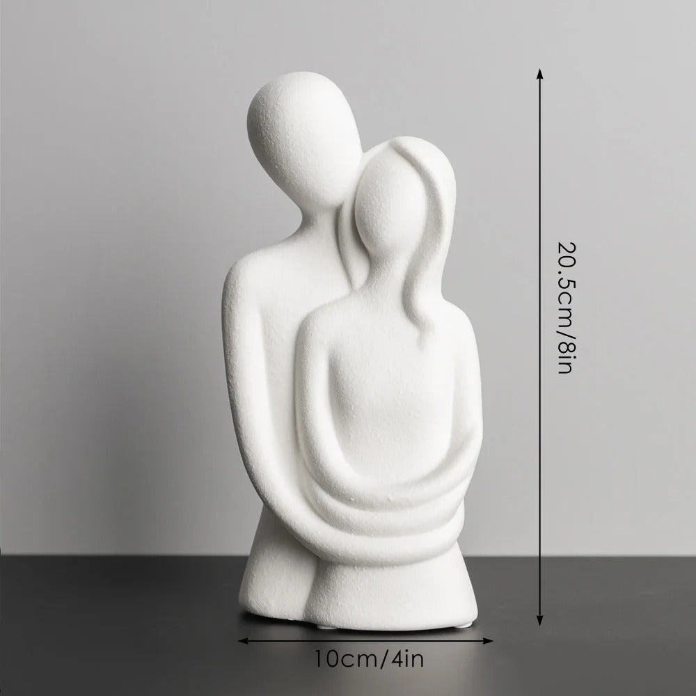 DECORATIVE SCULPTURE "TENDER EMBRACE" – MINIMALIST CERAMIC DESIGN