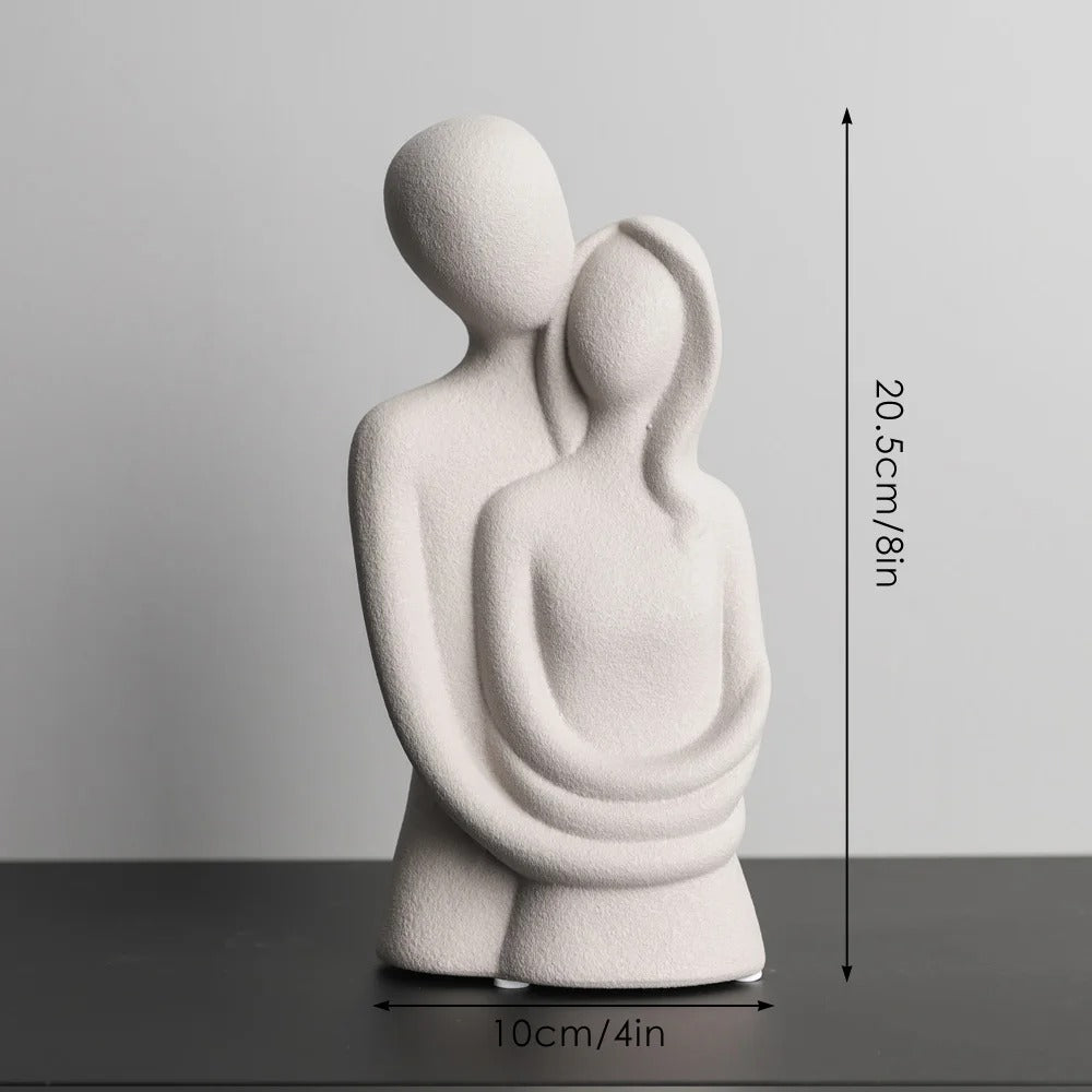 DECORATIVE SCULPTURE "TENDER EMBRACE" – MINIMALIST CERAMIC DESIGN