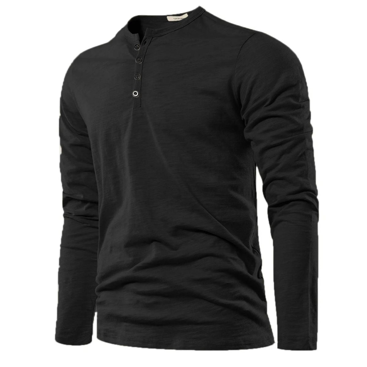 MILANO COTTON HENLEY SHIRT - LONG SLEEVE