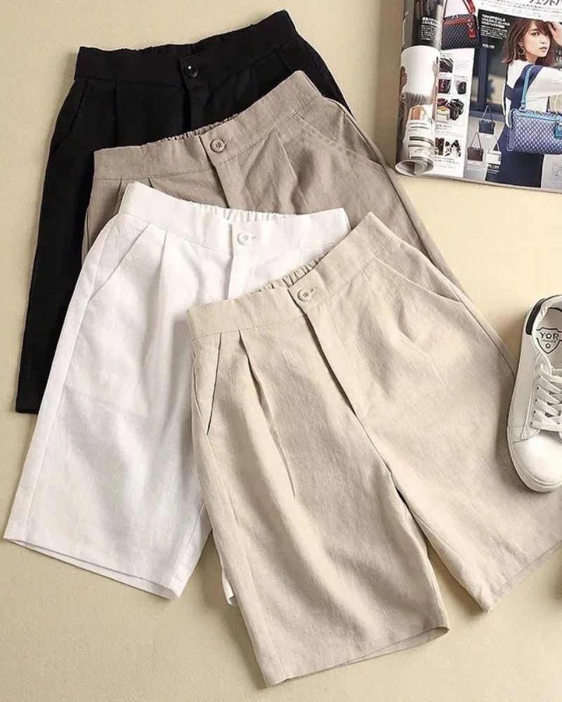 WOMEN'S BREATHABLE LINEN SHORTS - FRESH & CHIC FOR SUMMER