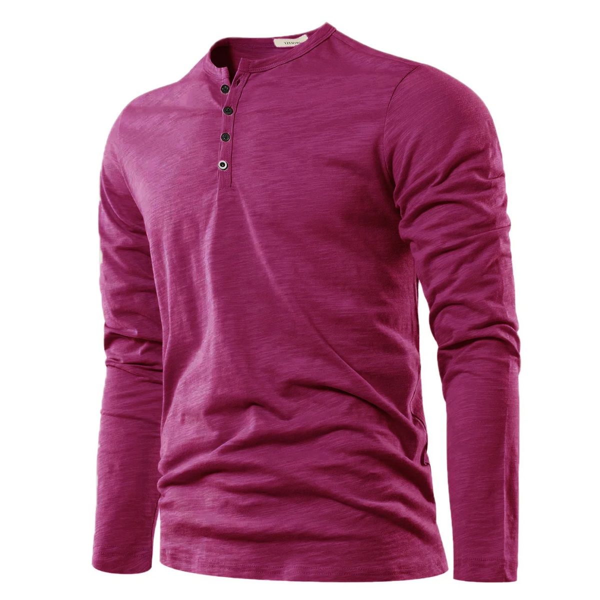 MILANO COTTON HENLEY SHIRT - LONG SLEEVE