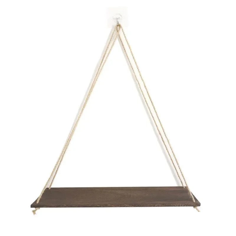 RUSTIC WOODEN HANGING SHELF WITH ROPE – BUY 1, GET 2 FREE