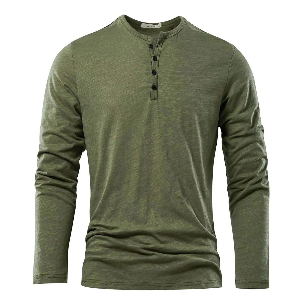 MILANO COTTON HENLEY SHIRT - LONG SLEEVE