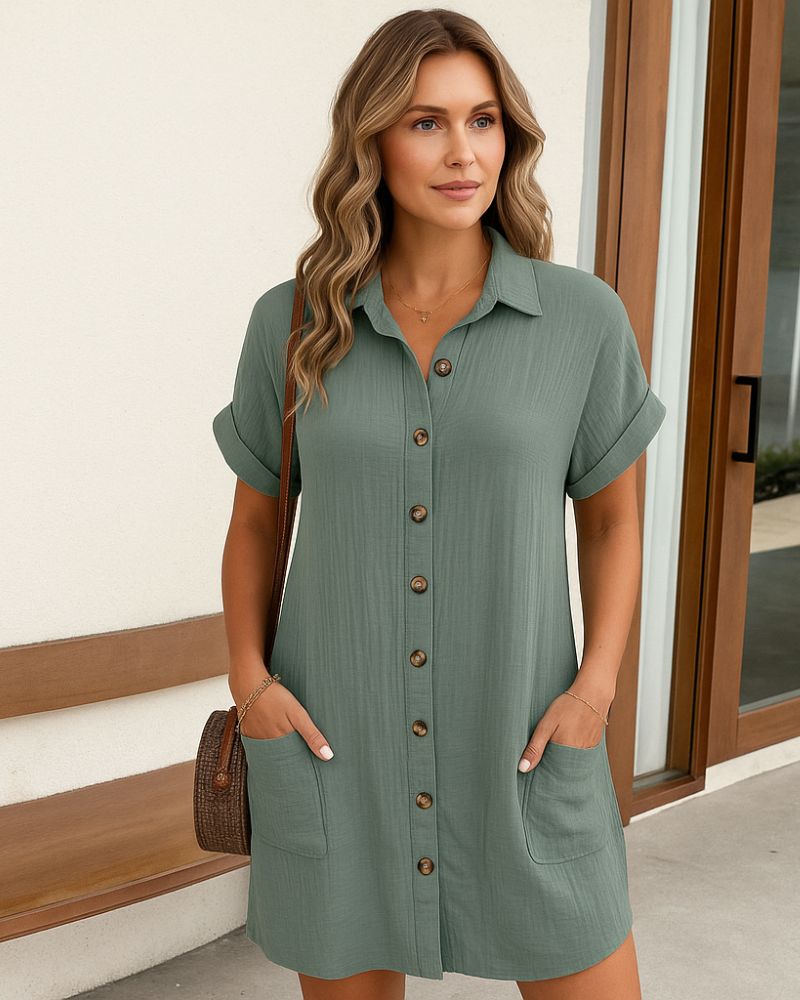RELAXED FIT LINEN DRESS